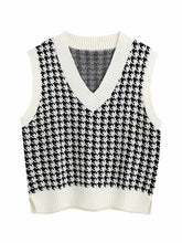 Load image into Gallery viewer, Houndstooth V-Neck Sweater Vet