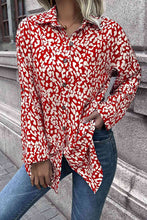 Load image into Gallery viewer, Double Take Leopard Roll-Tap Sleeve Shirt