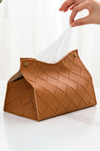 Load image into Gallery viewer, Woven Vegan Leather Tissue Box Cover