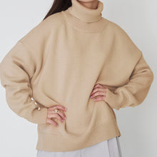 Load image into Gallery viewer, Turtle Neck Dropped Shoulder Sweater