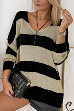 Load image into Gallery viewer, Striped V-Neck Sweater
