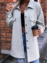 Load image into Gallery viewer, Textured Drop Shoulder Longline Jacket