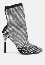 Load image into Gallery viewer, fortunate rhinestones embellished mesh boots-0