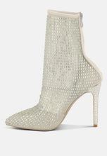 Load image into Gallery viewer, fortunate rhinestones embellished mesh boots-7