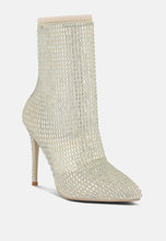 Load image into Gallery viewer, fortunate rhinestones embellished mesh boots-6