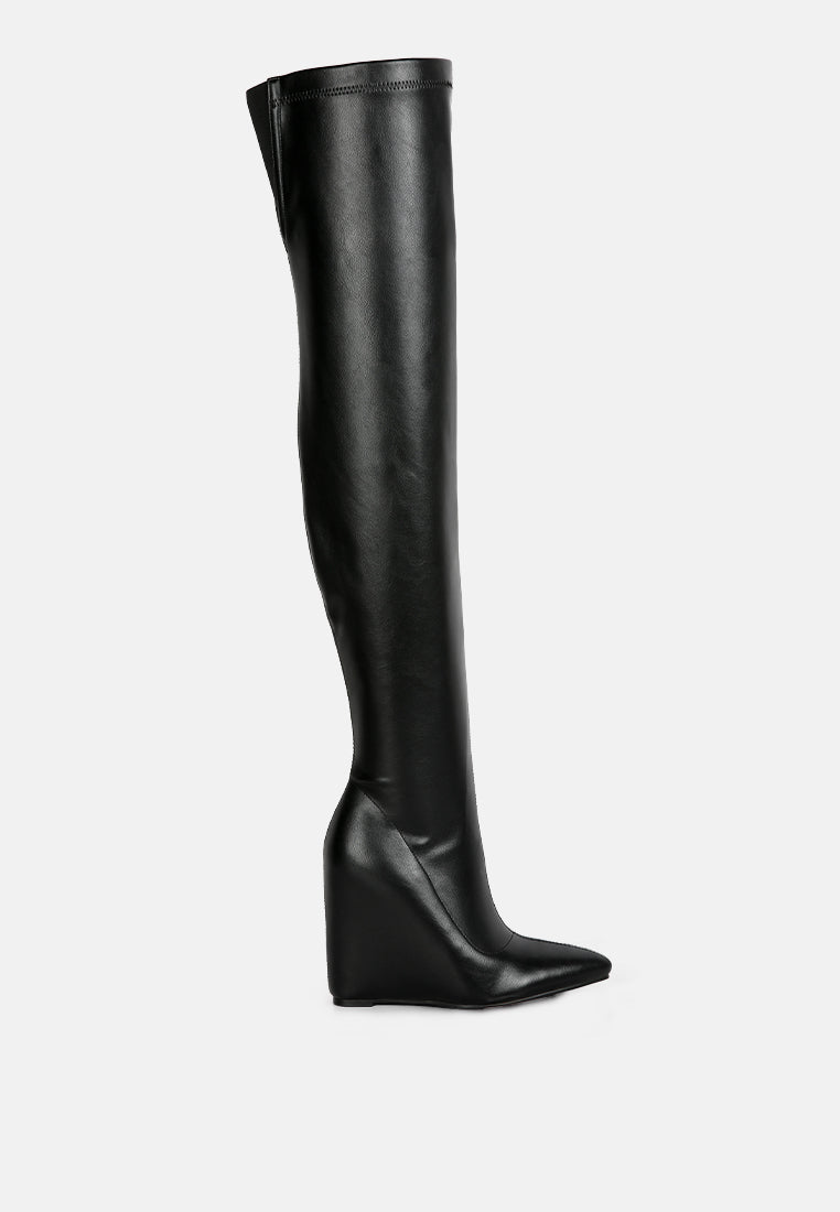 Long wedge boots best sale