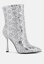Load image into Gallery viewer, precious mirror embellished high ankle boots-5