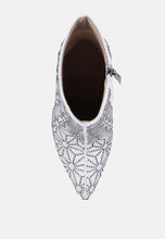 Load image into Gallery viewer, precious mirror embellished high ankle boots-8