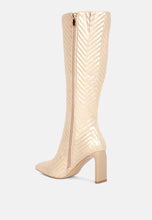 Load image into Gallery viewer, prinkles quilted italian block heel calf boots-8