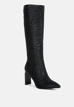 Load image into Gallery viewer, prinkles quilted italian block heel calf boots-12