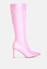 Load image into Gallery viewer, prinkles quilted italian block heel calf boots-0