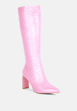 Load image into Gallery viewer, prinkles quilted italian block heel calf boots-2