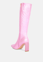 Load image into Gallery viewer, prinkles quilted italian block heel calf boots-3
