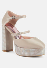 Load image into Gallery viewer, shiver rhinestones embellished platform mary jane sandals-1