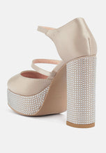 Load image into Gallery viewer, shiver rhinestones embellished platform mary jane sandals-2