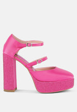 Load image into Gallery viewer, shiver rhinestones embellished platform mary jane sandals-6