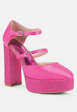 Load image into Gallery viewer, shiver rhinestones embellished platform mary jane sandals-7