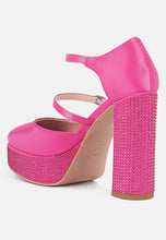 Load image into Gallery viewer, shiver rhinestones embellished platform mary jane sandals-8