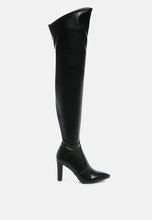 Load image into Gallery viewer, zade thigh high long boots in stretch patent pu-6
