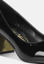 Load image into Gallery viewer, zaila metallic accent block heel pumps-1