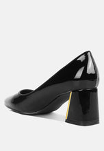 Load image into Gallery viewer, zaila metallic accent block heel pumps-2