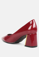 Load image into Gallery viewer, zaila metallic accent block heel pumps-7