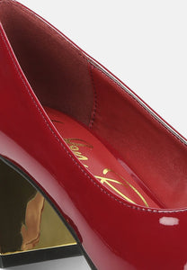 zaila metallic accent block heel pumps-6